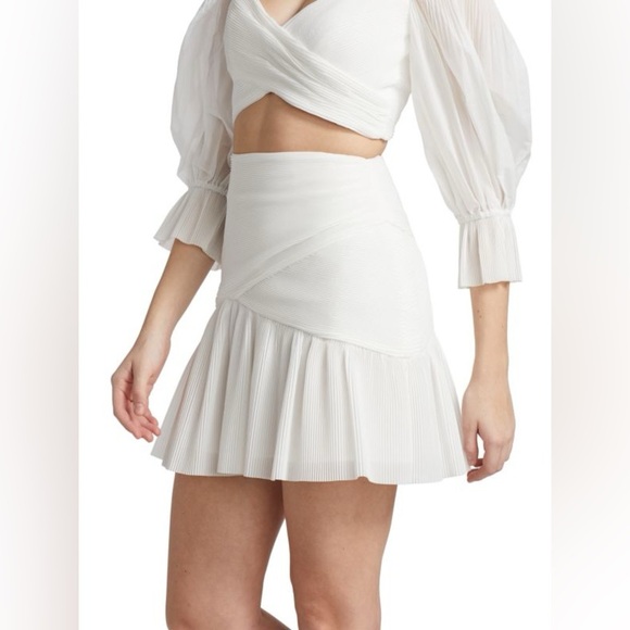 ZIMMERMANN Wild Botanica Wrap-Effect Plissé-Woven Mini Skirt Zimmermann Size 2 - Picture 1 of 6